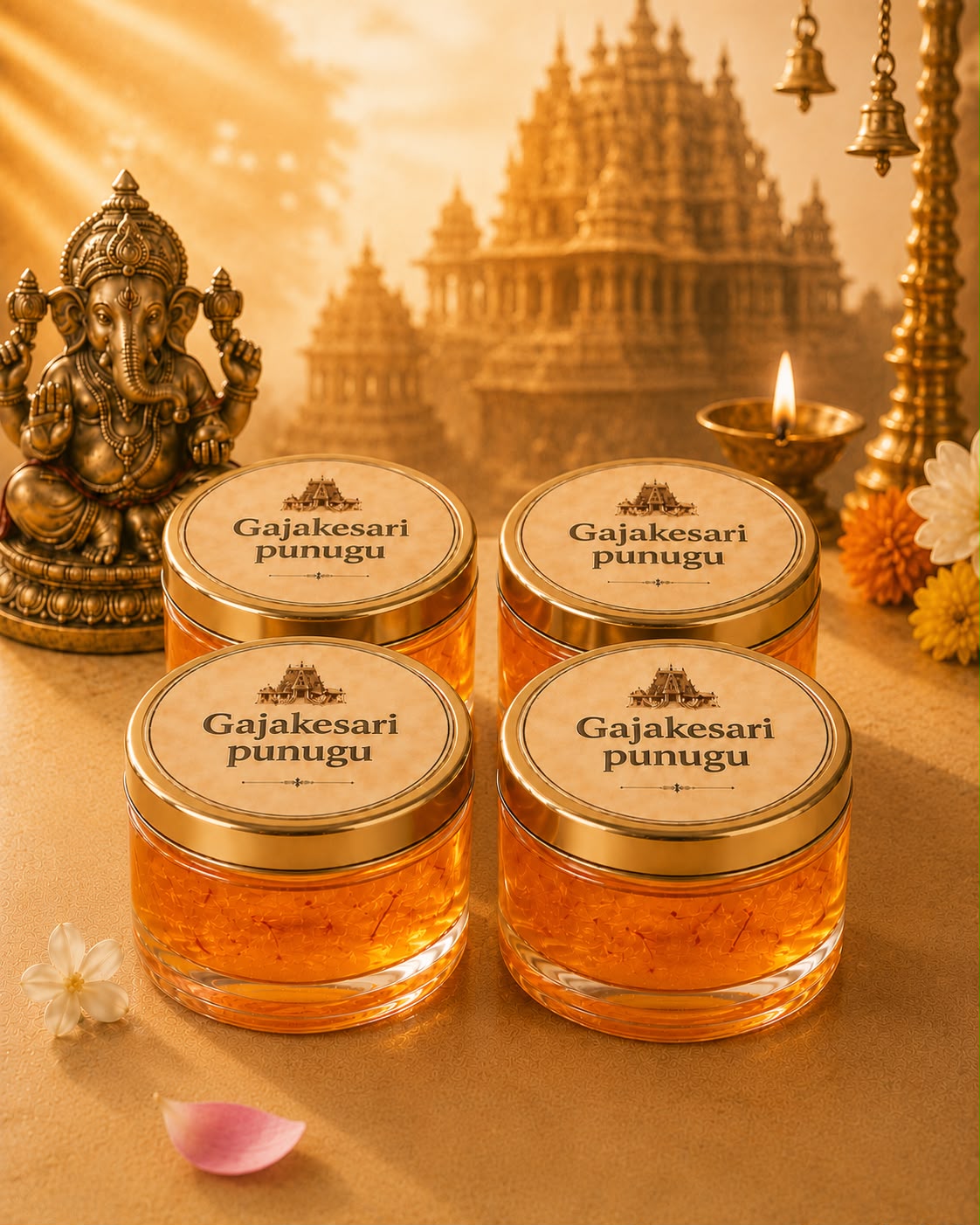 Gajakesari Pure Punugu – Sacred Temple Fragrance Pack of 4