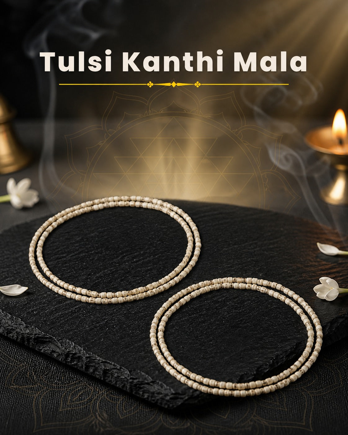 Tulsi Kanthi Mala X 2 – Sacred Basil Beads for Divine Protection & Inner Peace
