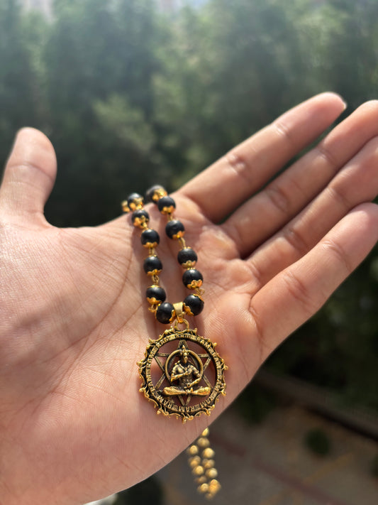 Gold Plated Karungali Mala With Hanuman Pendant & Govt Lab Certification🕉️🔱