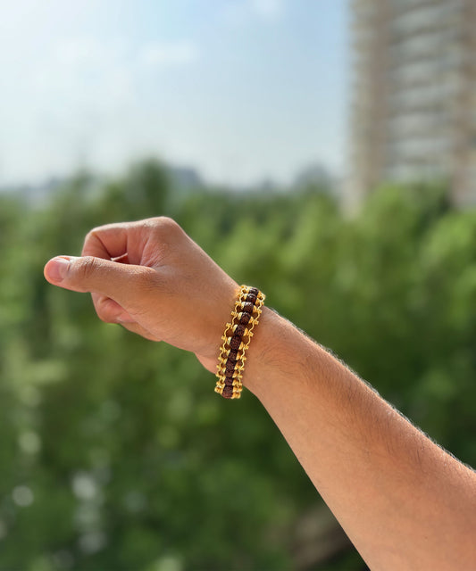 Gold Plated Rudraksh Bracelet – Divine Power & Elegance