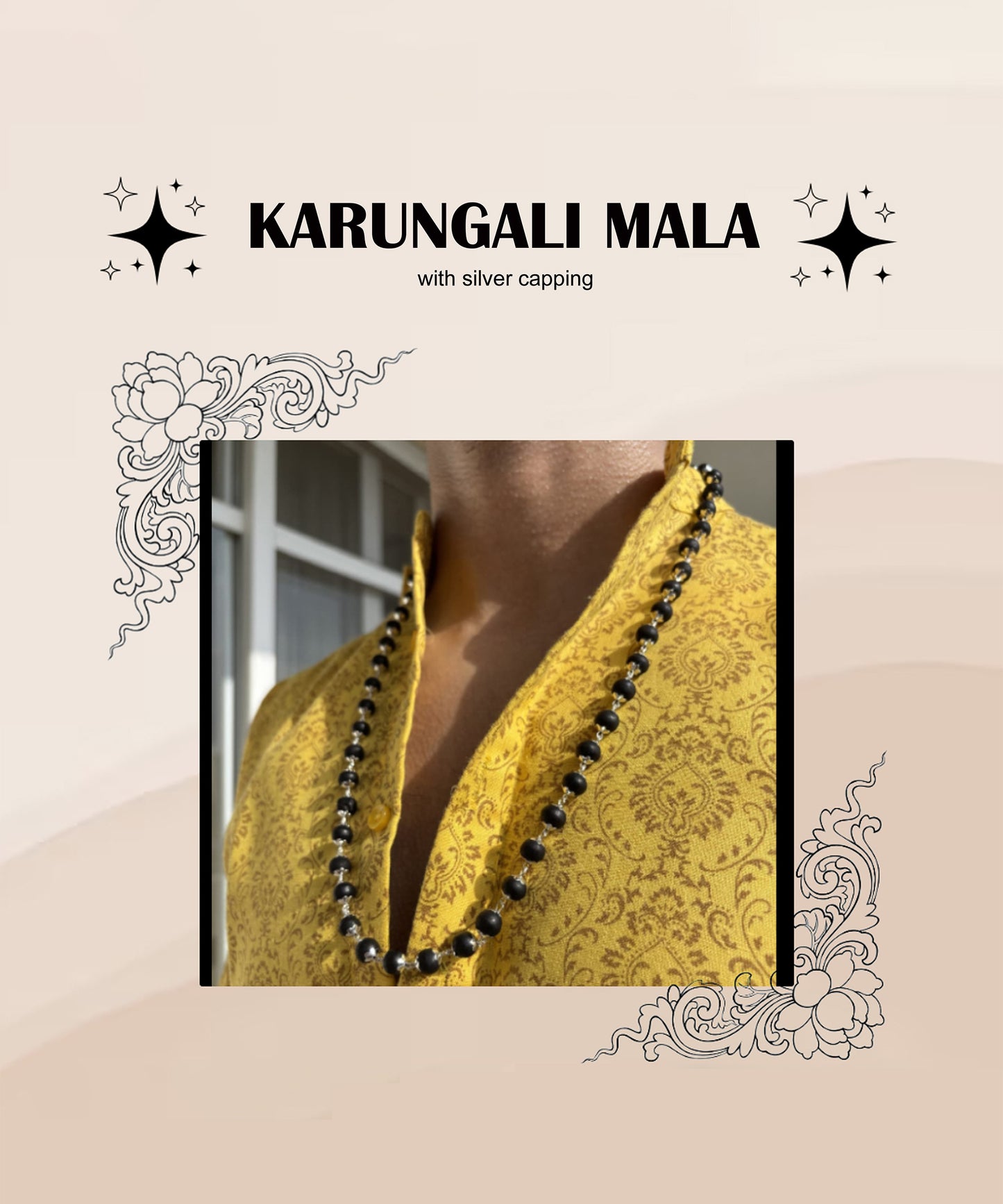 Silver Karungali Mala β Divine Protection With Govt. Lab Certification