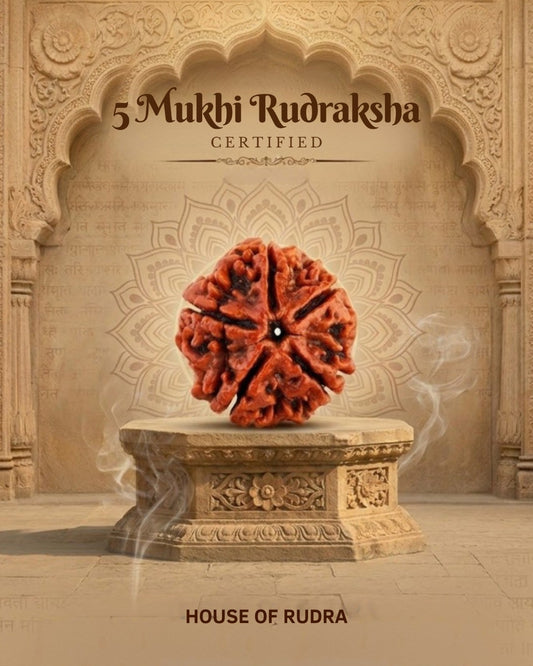 5 Mukhi Nepali Rudraksha With Lab Certification – Symbol of Peace, Wisdom & Balance