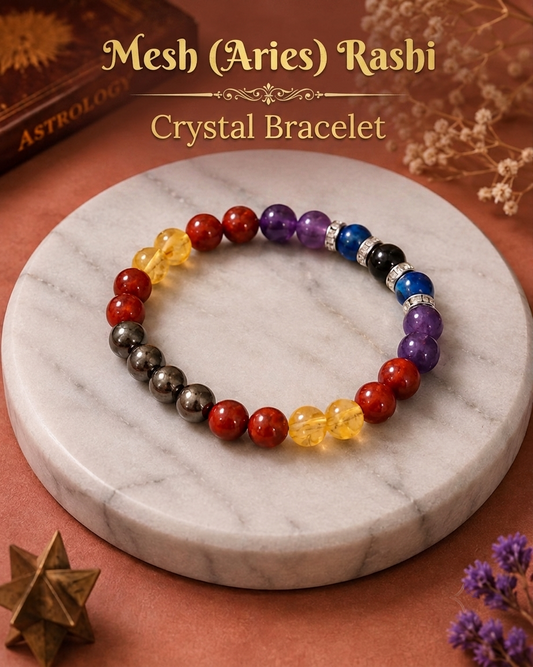 Mesh (Aries) Rashi Bracelet | Lab-Certified Genuine Natural Gemstone Bracelet for Aries Zodiac | Spiritual Bracelet for Balance, Harmony, Confidence & Prosperity