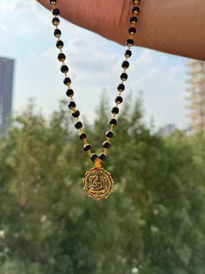 Gold Plated Karungali Mala With Hanuman Pendant & Govt Lab Certification🕉️🔱
