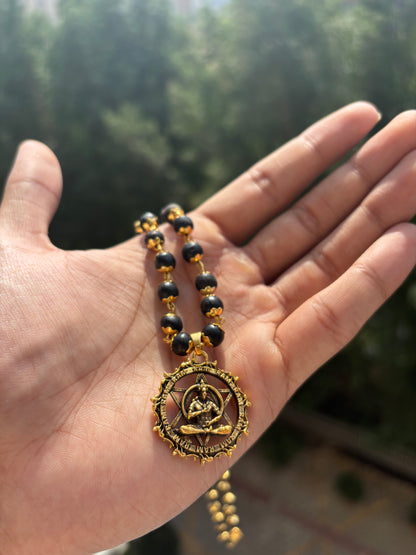 Gold Plated Karungali Mala With Hanuman Pendant & Govt Lab Certification🕉️🔱