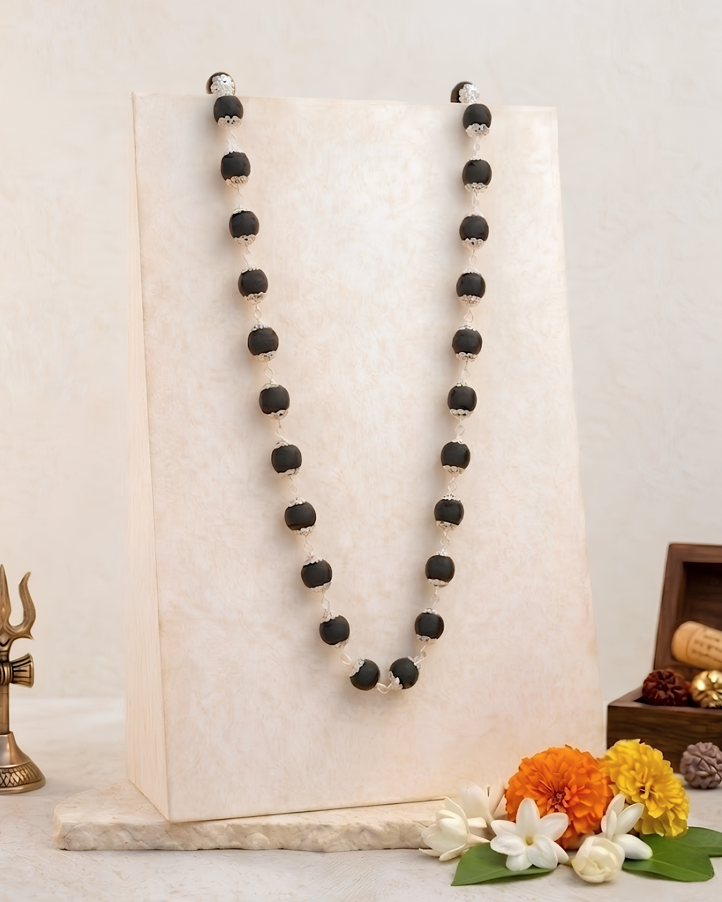 Silver Karungali Mala – Divine Protection With Govt. Lab Certification & Free Karungali Bracelet