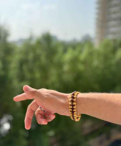 Gold Plated Rudraksh Bracelet – Divine Power & Elegance