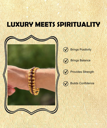 Gold Plated Rudraksh Bracelet – Divine Power & Elegance