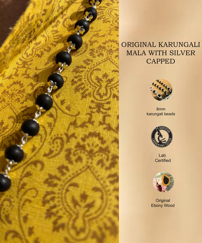 Silver Karungali Mala – Divine Protection With Govt. Lab Certification