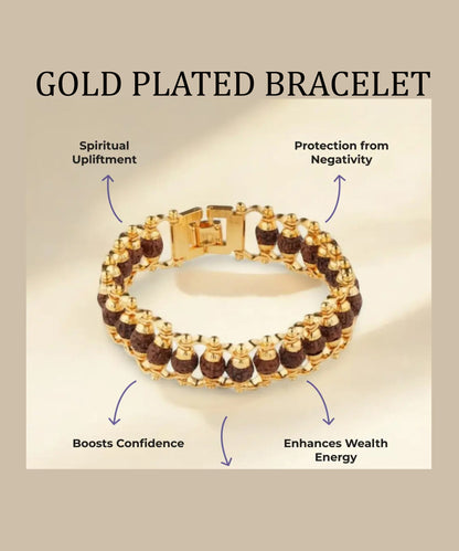 Gold Plated Rudraksh Bracelet – Divine Power & Elegance