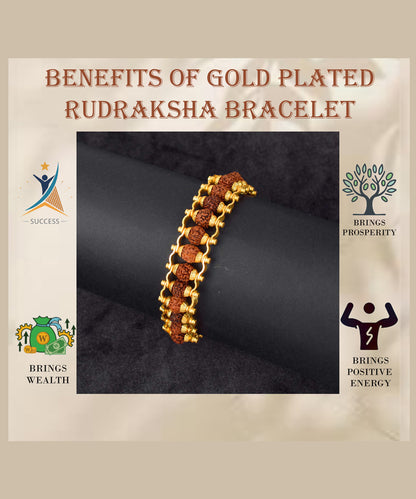 Gold Plated Rudraksh Bracelet – Divine Power & Elegance