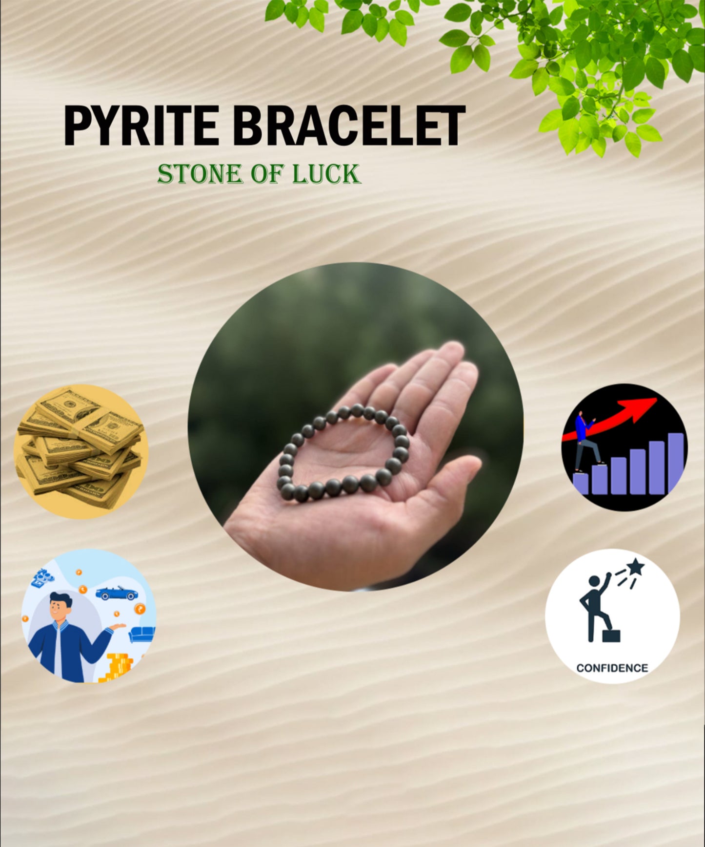 Raw Pyrite Bracelet – Stone of Wealth & Protection