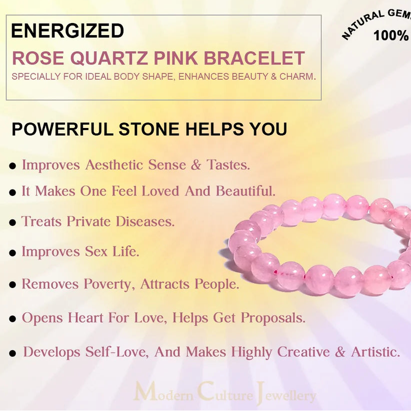 Rose Quartz Bracelet [ Stone Of Love ]🌸