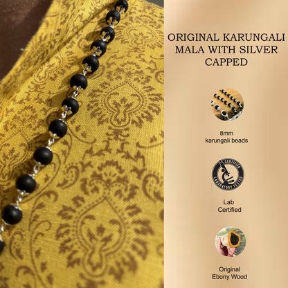 2 Silver Karungali Malas With Govt. Lab Certification | Sacred Protection, Positivity & Spiritual Energy Combo🕉️